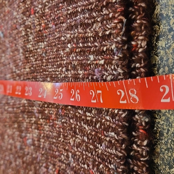 Passports Open Cardigan "Fall Foliage" Blue/Red/White Specks Women size M - Picture 8 of 13